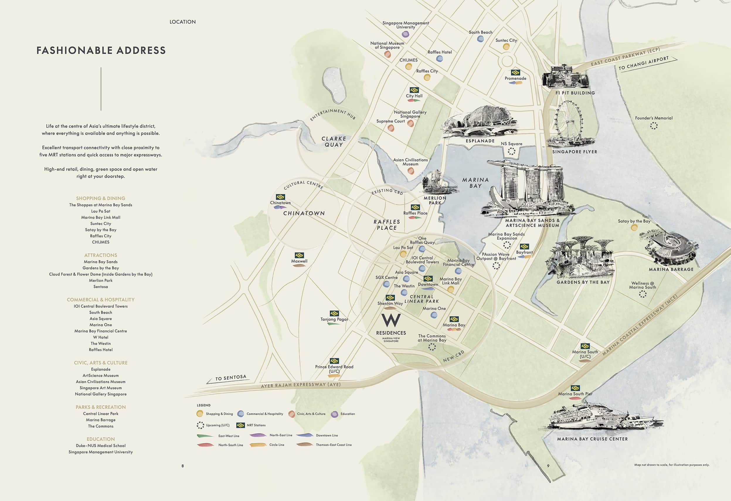 W Residences Marina View Location Map